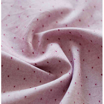 Chambray-Popeline Punkte kirsche